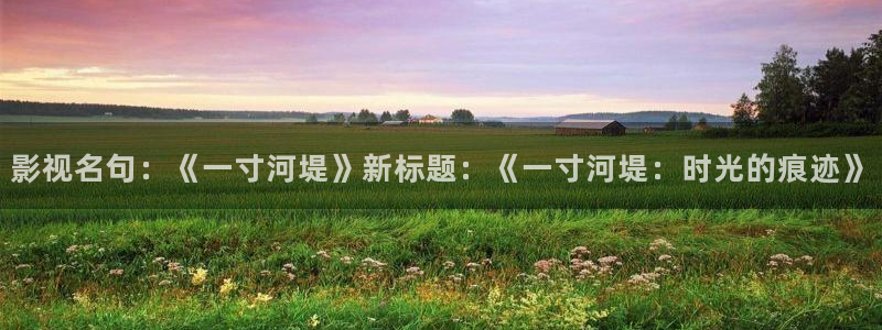 51视频精品全部免费：影视名句：《一寸河堤》新标题：《一寸河堤：时光的痕迹》